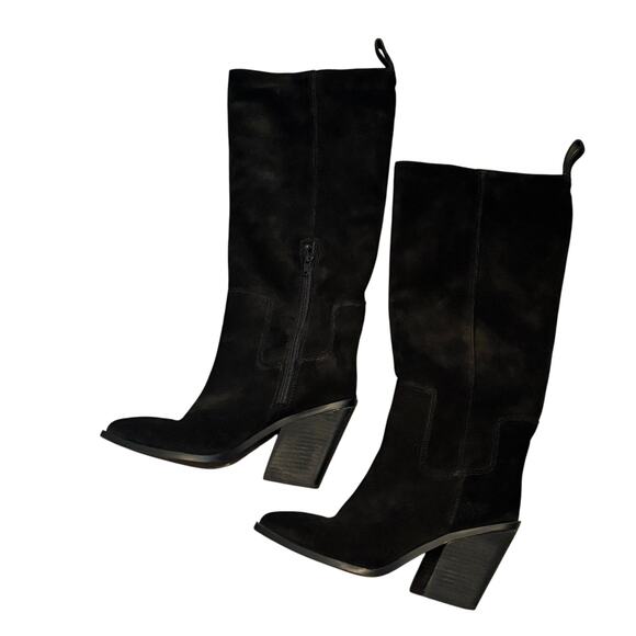 Steve Madden Shoes - Steve Madden Black Suede Tall Heeled Boots - size 8M